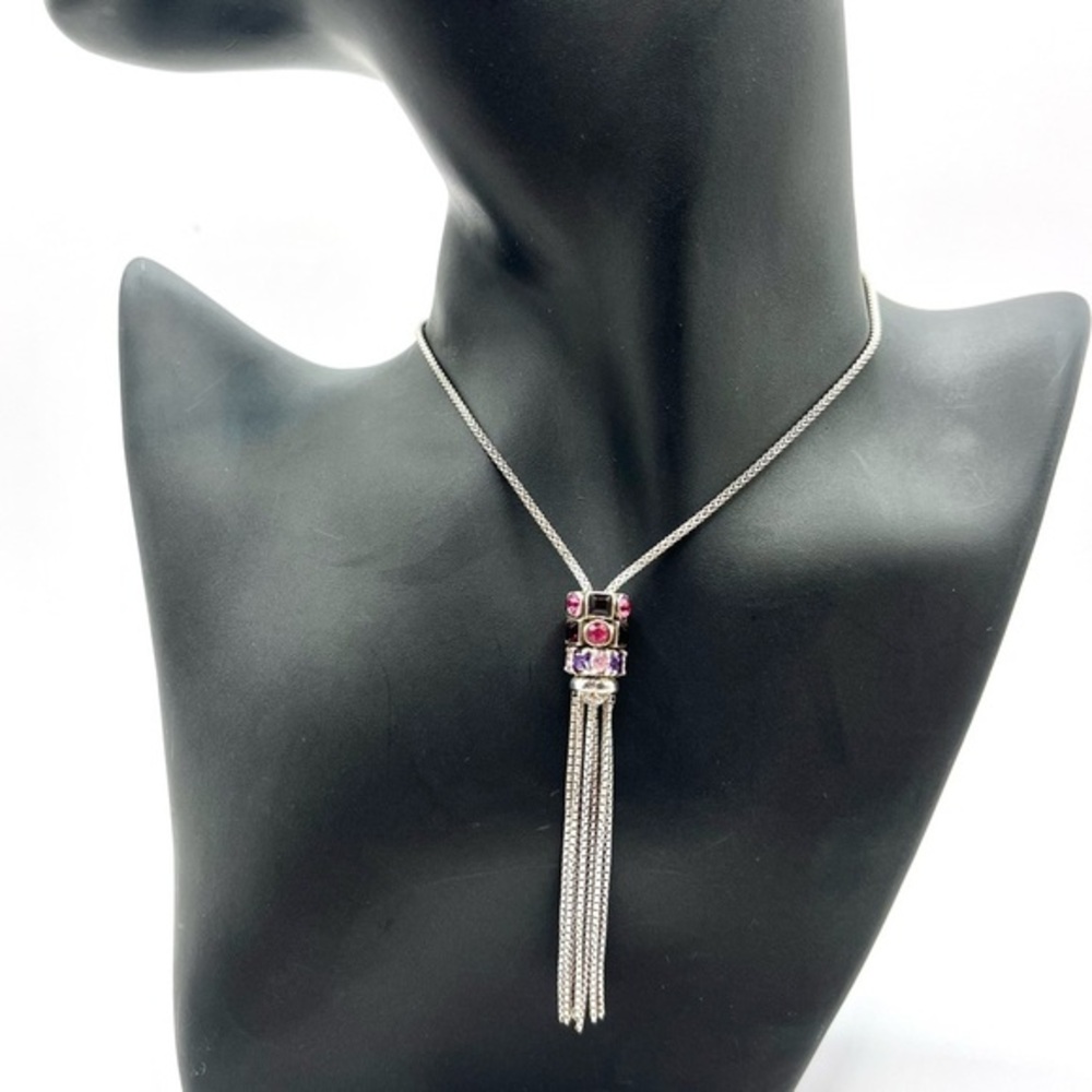 Swarovski Cham Crystal Necklace 925 Sterling Silver - Picture 1 of 6